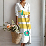 Fabienne | Robe longue à motif teckel