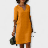 Hélène | Robe midi col en V