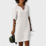 Hélène | Robe midi col en V