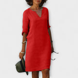 Hélène | Robe midi col en V