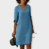 Hélène | Robe midi col en V