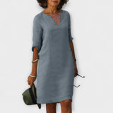 Hélène | Robe midi col en V