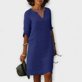 Hélène | Robe midi col en V