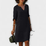 Hélène | Robe midi col en V