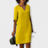 Hélène | Robe midi col en V