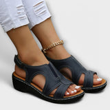 Christina – Sandales en cuir orthopédique avec un talon confortable