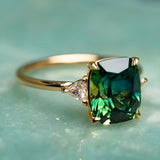 Gold Ring with Green Zirconia