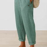 Romina™ Pantalon en Lin Classique