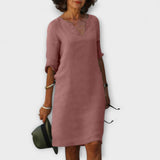 Hélène | Robe midi col en V