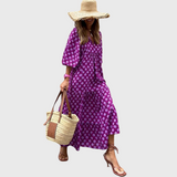 Fabienne | Robe maxi fleurie à manches kimono