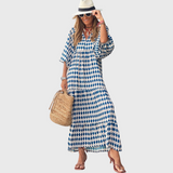 Fabienne | Robe maxi fleurie à manches kimono