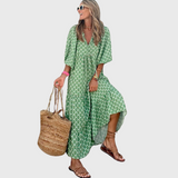 Fabienne | Robe maxi fleurie à manches kimono