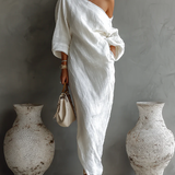 Livia™ — Robe asymétrique fluide élégance naturelle
