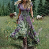 Marie | Flowing Embroidered Floral Dress