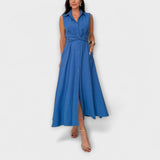 Mira - Robe midi à enfiler avec détail à nouer
