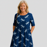 Blanche | Robe Midi Marine