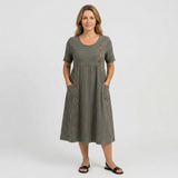 Océane | Robe Midi Rayée