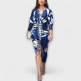 Cleo – Robe midi dolman avec imprimé brésilien
