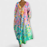 Corinne | Robe longue à imprimé artistique