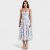 Zipporas - Robe bustier cintrée avec un imprimé floral moderne de printemps