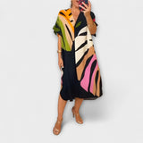 Roos - Robe décontractée avec imprimé de feuilles colorées