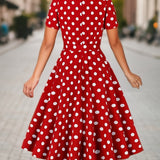Marguerite™ | Robe pois élégante confortable intemporelle