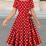 Marguerite™ | Robe pois élégante confortable intemporelle
