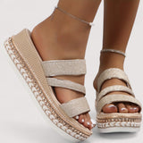 Jette | Sandales dorées à brides fines