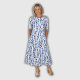 Nicole | Robe midi imprimée à poches