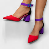 Madison - Chaussures à talons épais avec pointes en color block