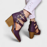 Linda - Talons Chunky Colorés avec Sangle Croisée