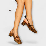 Joanna – Talons épais marron avec bout carré