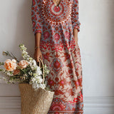 Régine | Robe longue à motif mandala