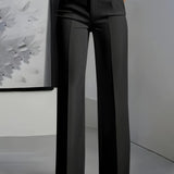 Pantalon taille haute pour femmes avec taille élastique