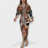 Cleo – Robe midi dolman avec imprimé brésilien