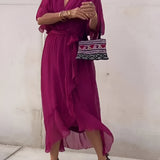 Monica | Flowing Chiffon V-Neck Dress
