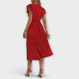 Robe midi à pois chic