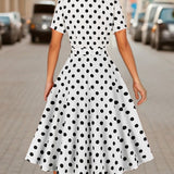 Marguerite™ | Robe pois élégante confortable intemporelle