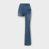 Astra - Shorts en denim asymétriques tendance avec une bretelle
