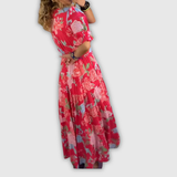 Ghislaine | Robe longue fleurie décolleté V