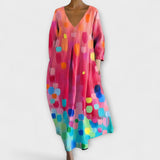 Corinne | Robe longue à imprimé artistique