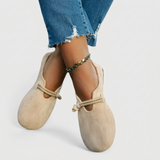 Christine | Sandale fermée en daim beige