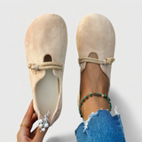 Christine | Sandale fermée en daim beige