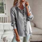 Aurora | Ruffled Button-Up Blouse