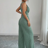 MARYAM™ - Ensemble top en dentelle unie et combinaison avec poches