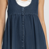 Bernadette | Robe salopette longue en denim