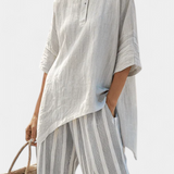 Clarisse - Ensemble de Blouse Asymétrique