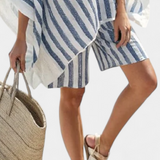 Salomé - Ensemble rayé blouse et shorts