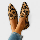 Michelle | Mocassin léopard avec mors doré