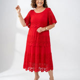 Clarisse™ — Robe midi élégante à dentelle délicate